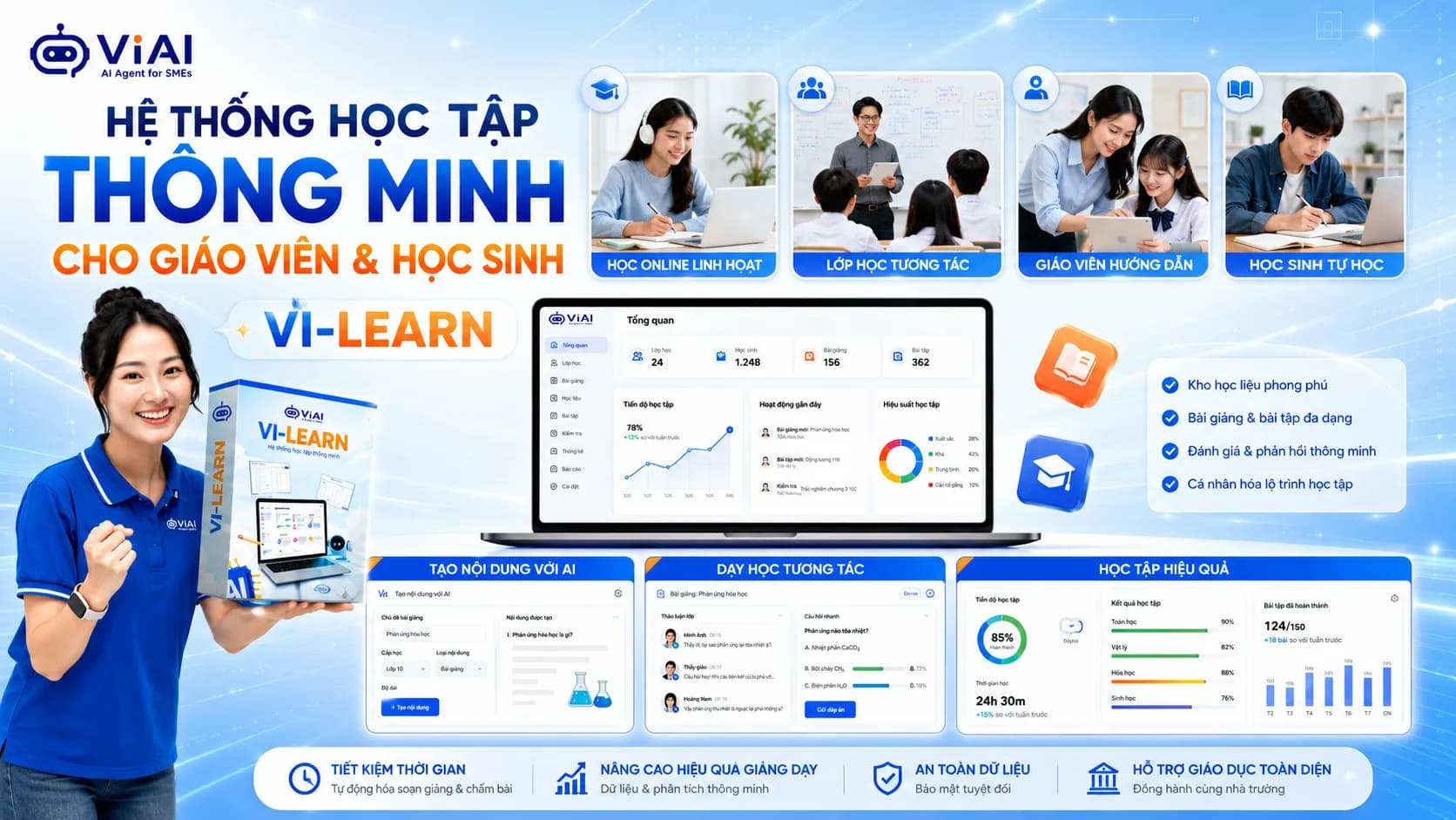 VI LEARN  là nền tảng học tập và đánh giá trực tuyến bằng AI