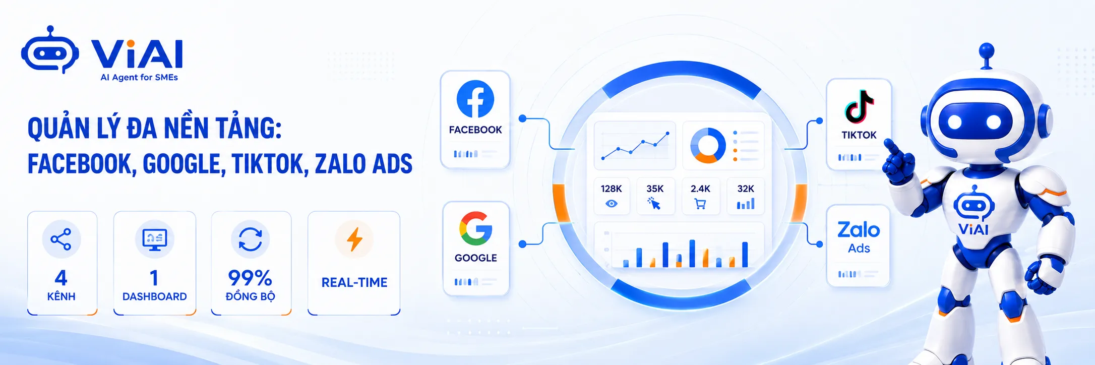 Quản lý đa nền tảng: Facebook, Google, TikTok, Zalo Ads