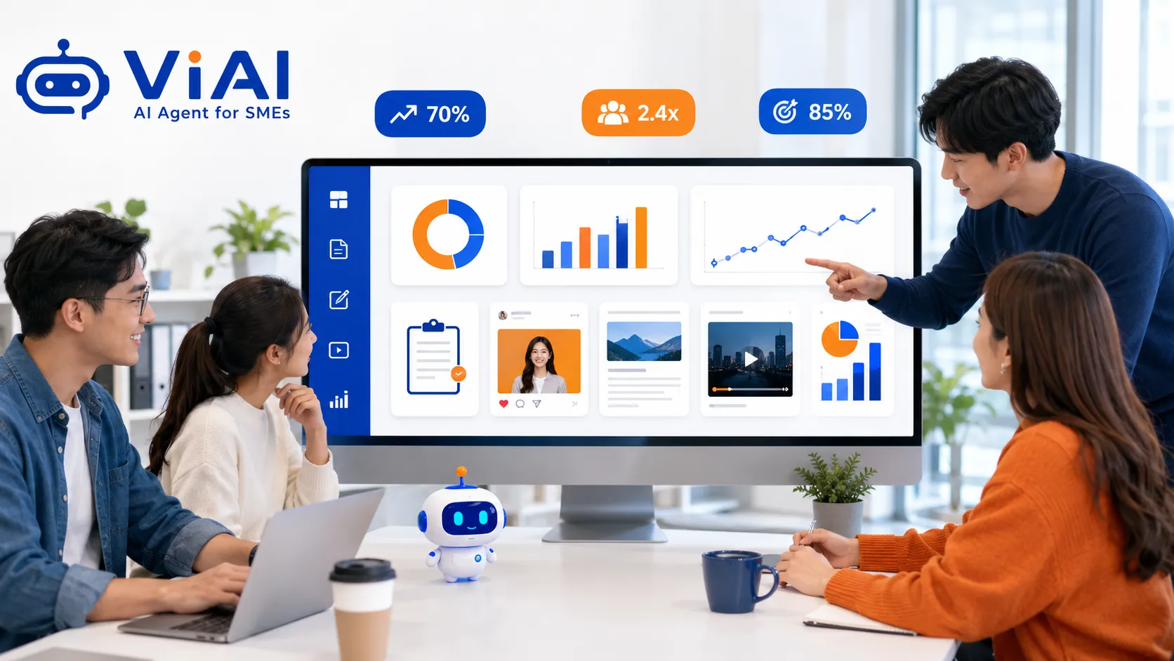 Agency Marketing dùng Dashboard ViAI quản lý hệ thống