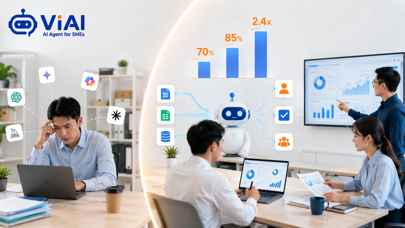 Doanh nghiệp SME chuyển từ nhân viên dùng AI sang workflow